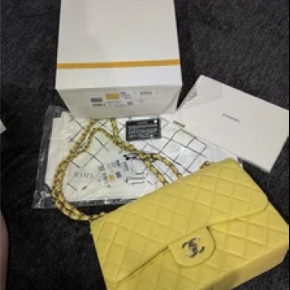 Chanel Yellow Quilted Shoulder Bag